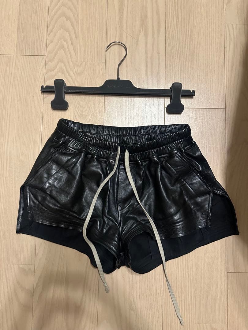 rick owens レザー　ショートパン　ショーツ