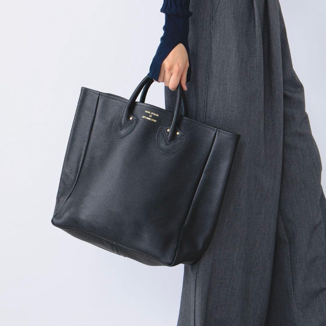 【美品】YOUNG&OLSEN エンボスドレザートート　M 黒