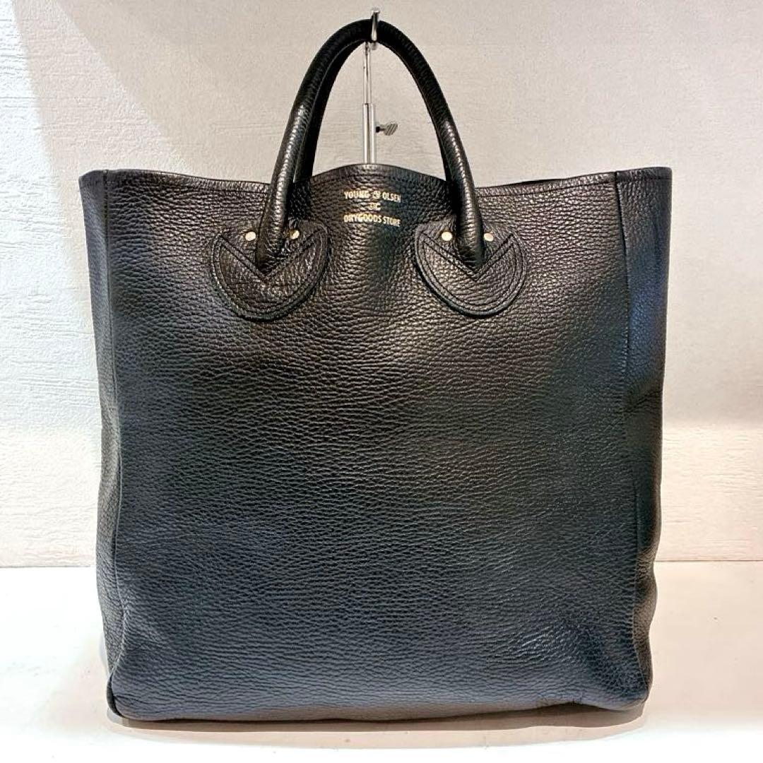 【美品】YOUNG&OLSEN エンボスドレザートート　M 黒