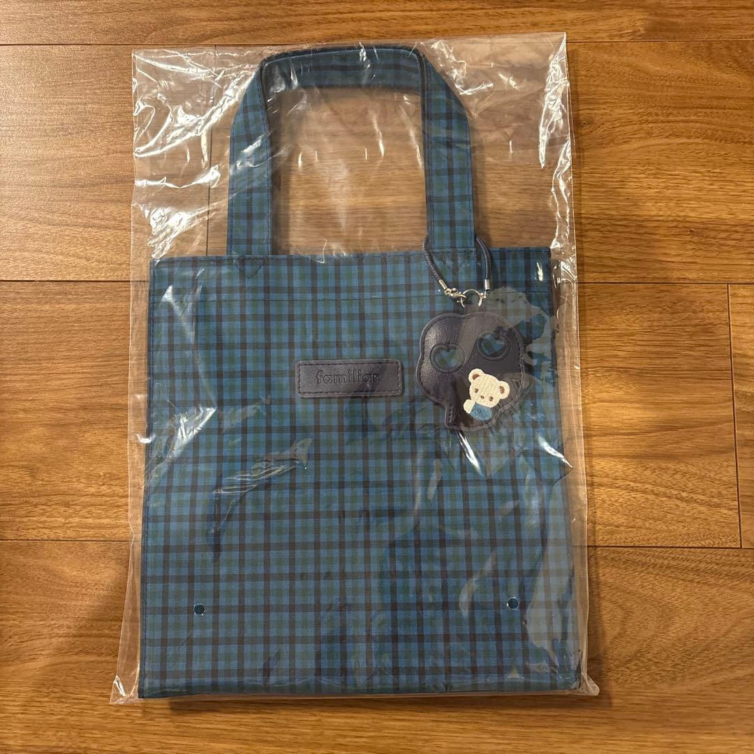 familiar チェック柄トートバッグ　ファミリア　小サイズ