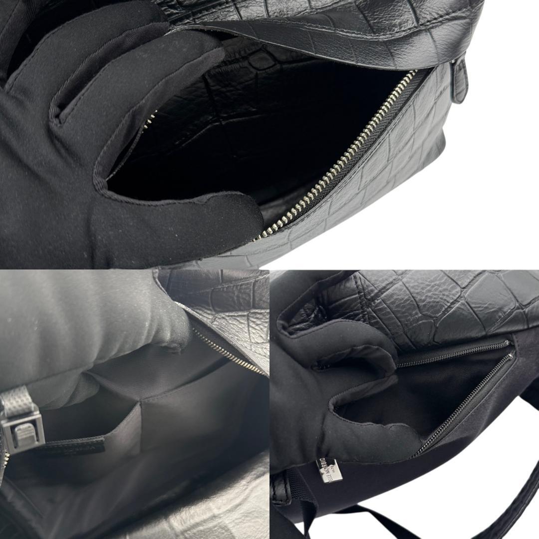 【未使用品】ペッレモルビダ クロコ型押し リュックサック バックパック 黒