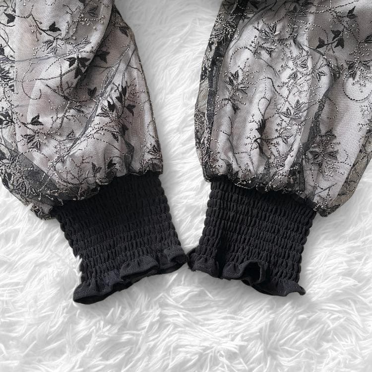 じゅじゅん ANDRESD スリーブエンブロイダリードレス