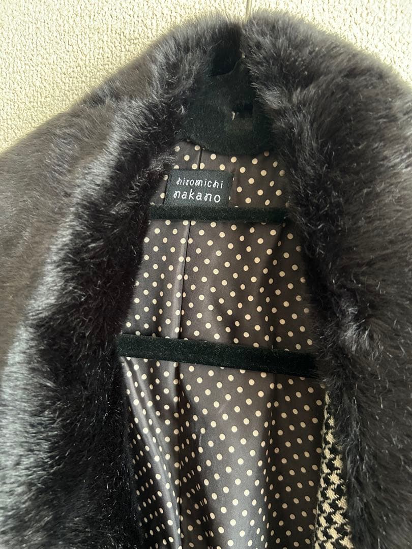 着物コートhiromichi nakano チェック柄ポンチョ