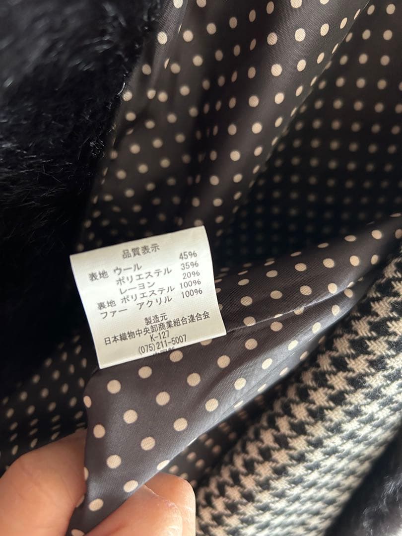 着物コートhiromichi nakano チェック柄ポンチョ