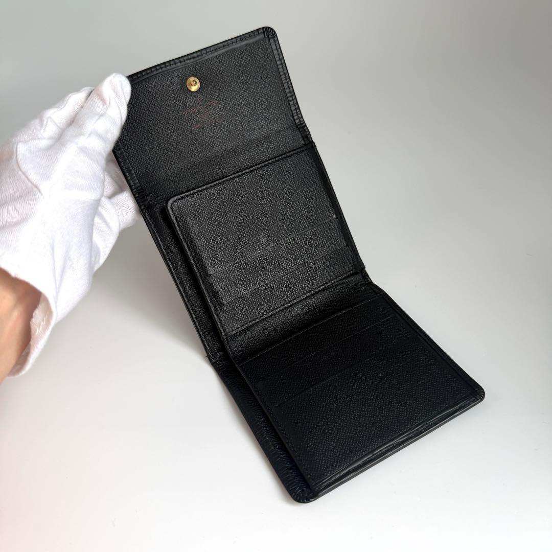 ルイ ヴィトン エピ Wホック ノワール カルトクレディ ブラック ２つ折り