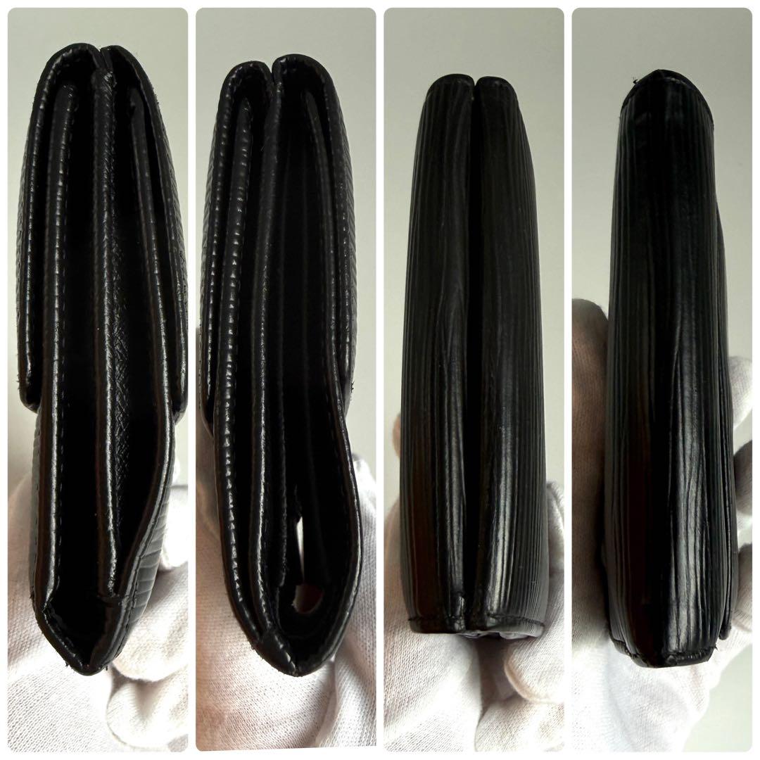 ルイ ヴィトン エピ Wホック ノワール カルトクレディ ブラック ２つ折り