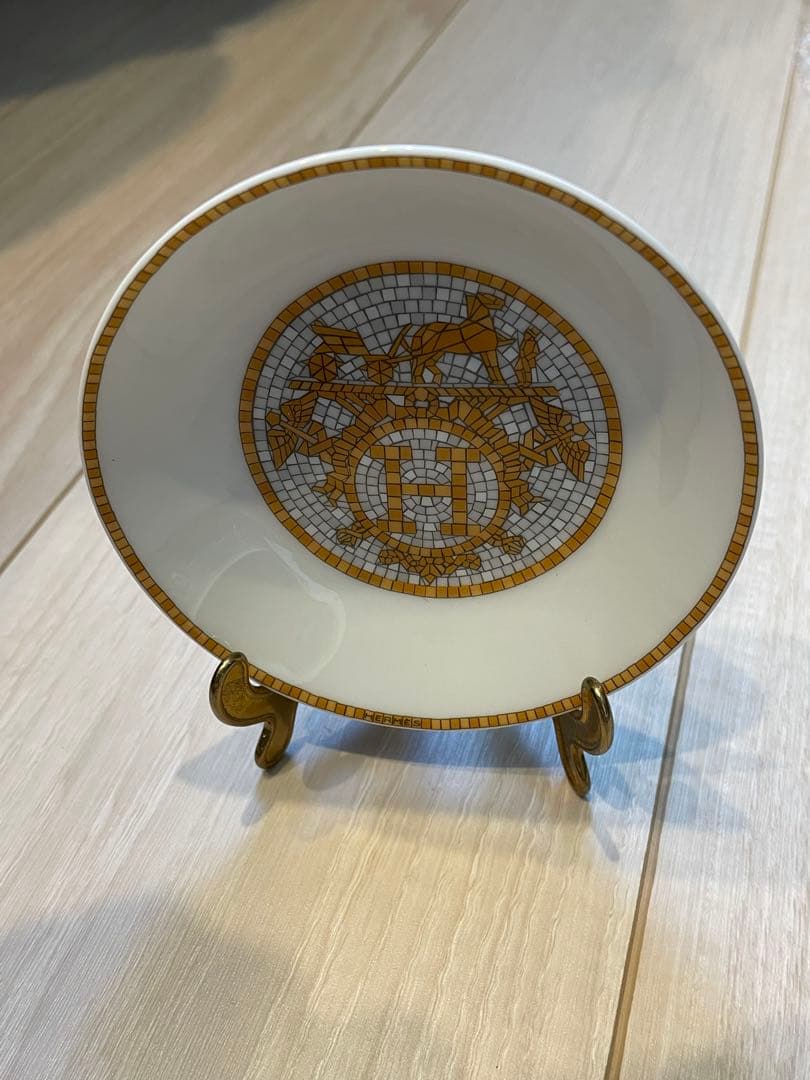 HERMES モザイク/醤油皿　宝石置　美品　正規　1枚　10cm エルメス 皿