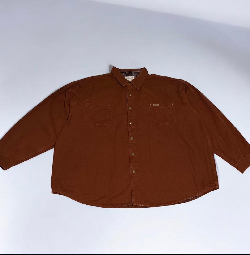 【希少】カーハート ダックシャツ ジャケット バーガンディ　4XL [特大]