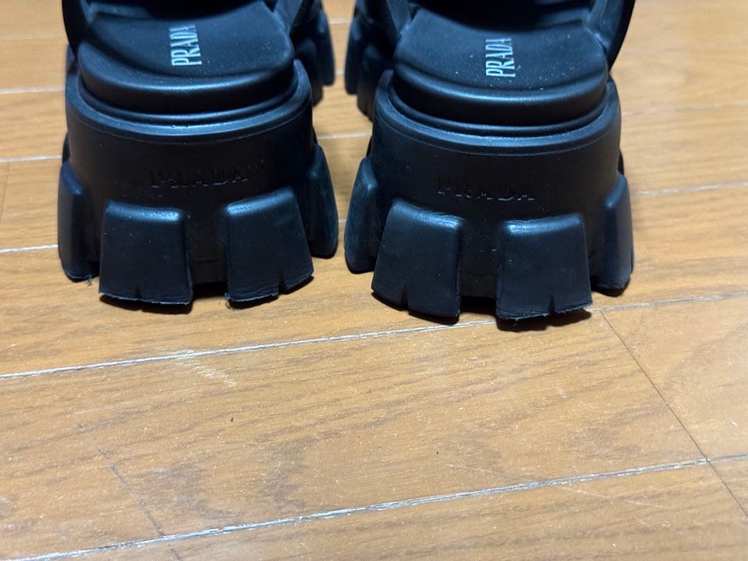 PRADA ブラック サンダル モノリス 厚底 UK8.5