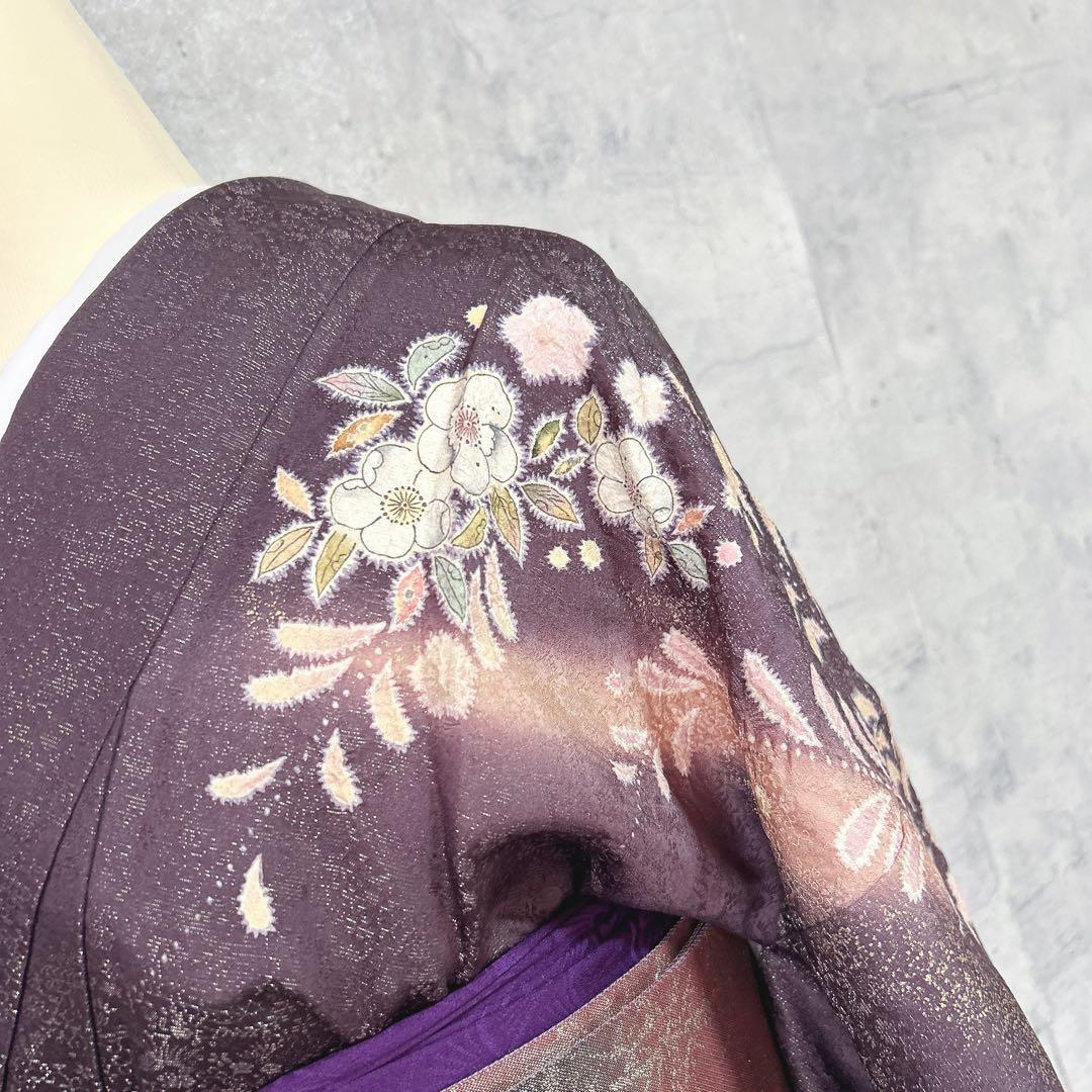 訪問着フルセット　辻ヶ花　翠山　着物　裄丈70 徳永憲峯　豪華　逸品　金通し　紫