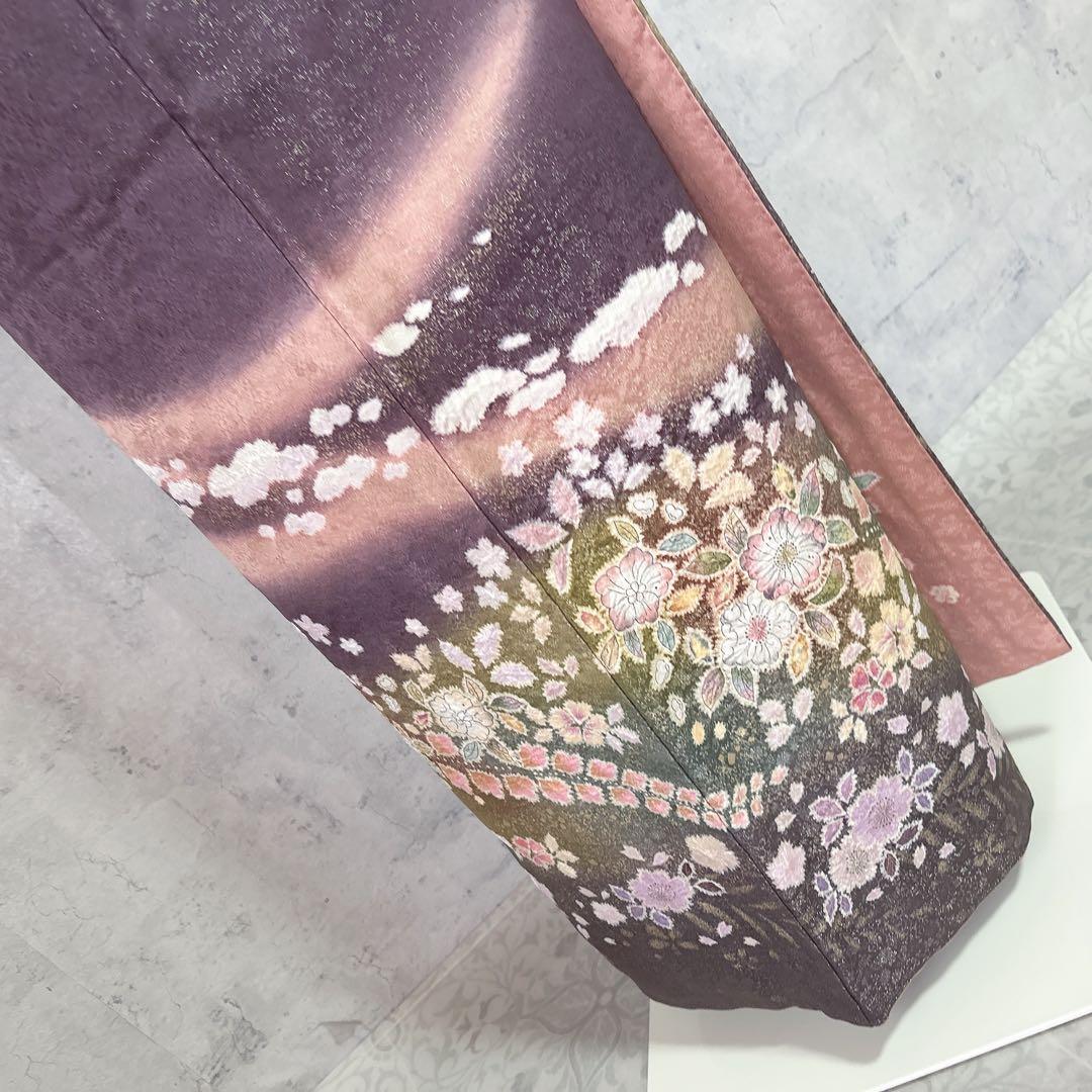 訪問着フルセット　辻ヶ花　翠山　着物　裄丈70 徳永憲峯　豪華　逸品　金通し　紫