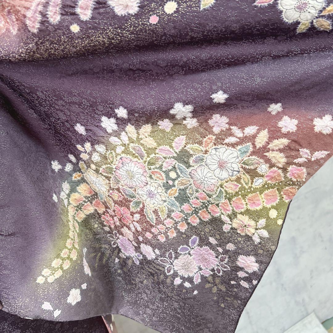 訪問着フルセット　辻ヶ花　翠山　着物　裄丈70 徳永憲峯　豪華　逸品　金通し　紫