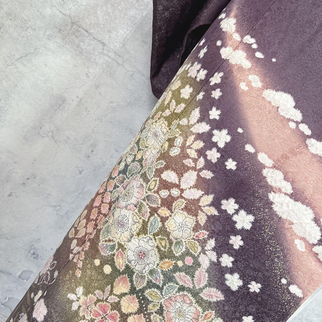 訪問着フルセット　辻ヶ花　翠山　着物　裄丈70 徳永憲峯　豪華　逸品　金通し　紫