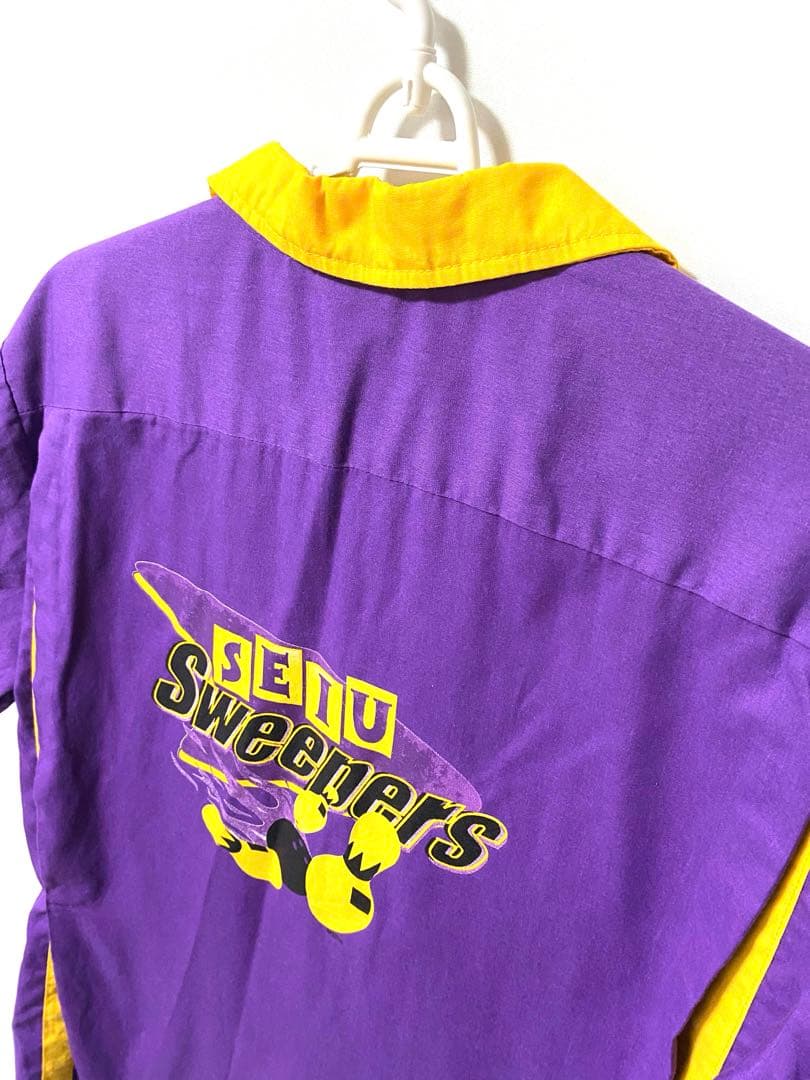 HILTON ヴィンテージ L 紫 ボーリング 半袖 シャツ