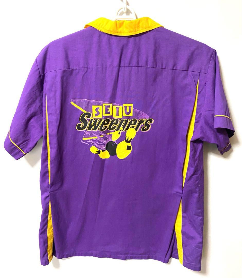 HILTON ヴィンテージ L 紫 ボーリング 半袖 シャツ