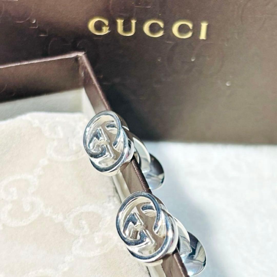美品　GUCCI グッチ カフス インターロッキングG シルバー ビジネス