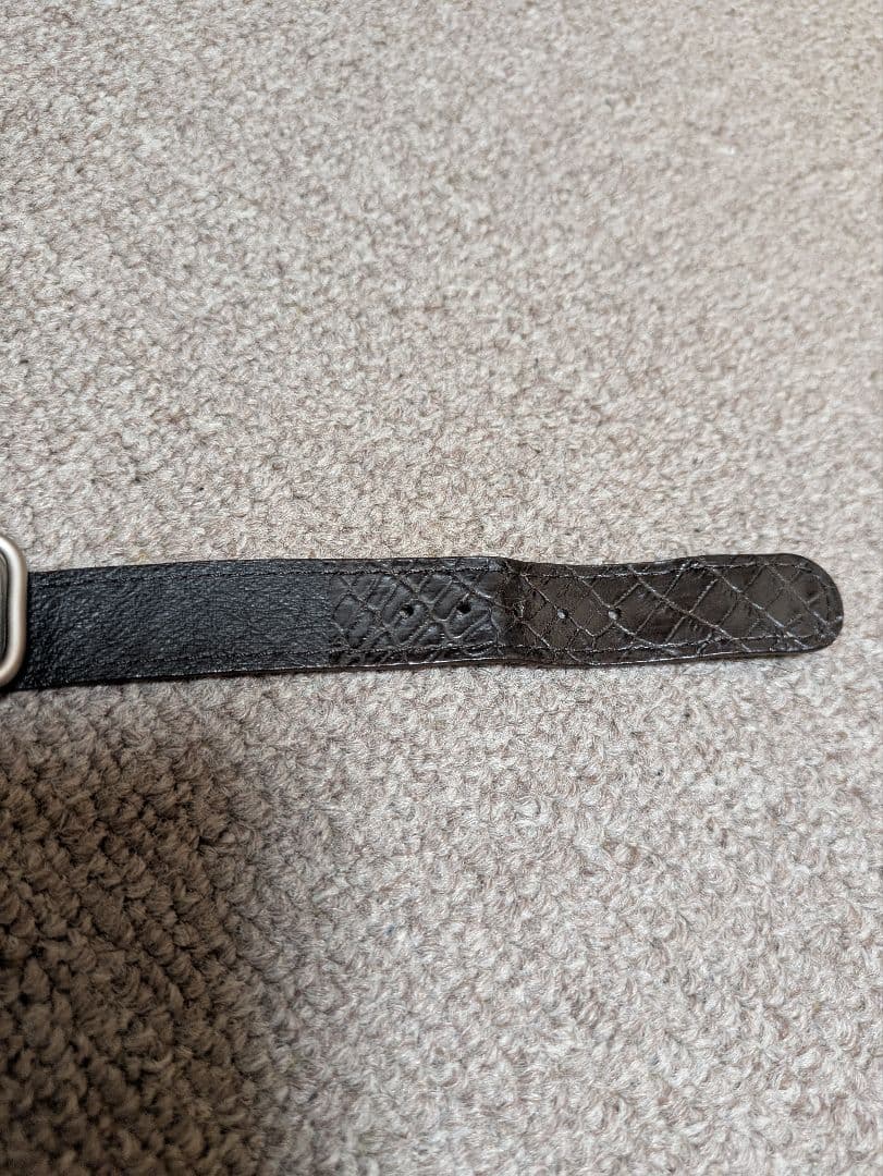 THE SOLE NATOベルトクロコダイルブラウン（シルバー）