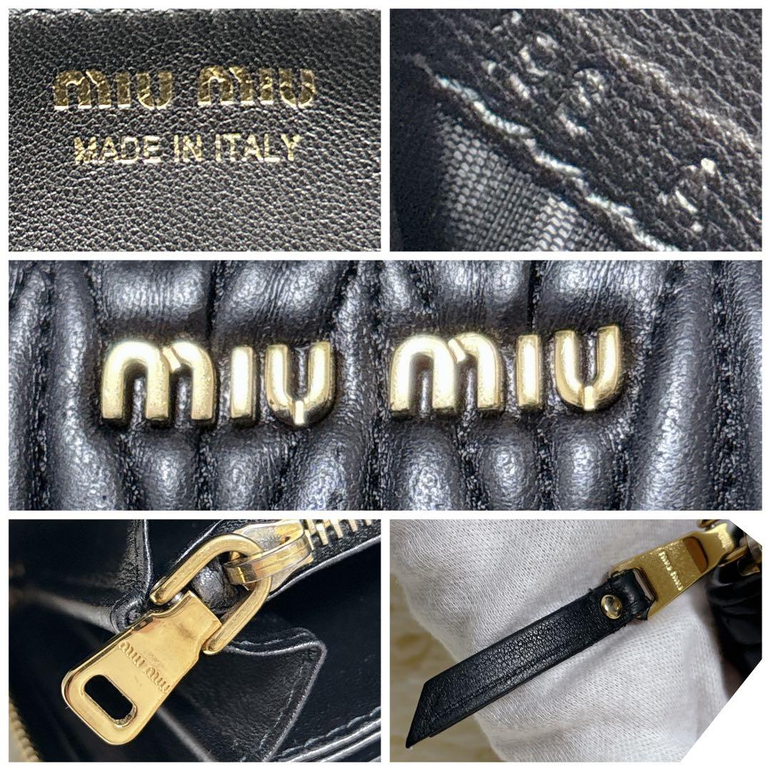 miumiu♡マテラッセ ブラック 長財布 ラウンドファスナー ゴールドロゴ 黒
