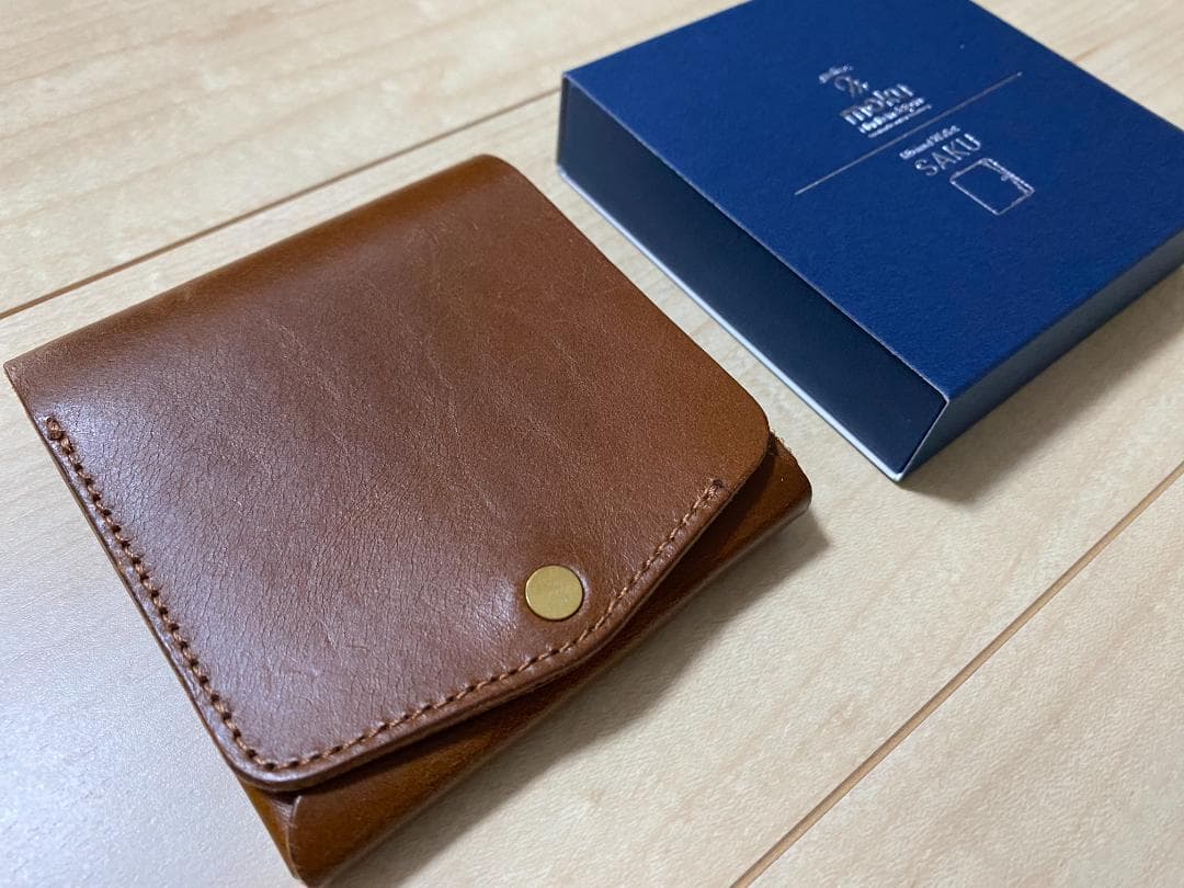 小さく薄い財布SAKU ver.3 Buttero Whiskey ブラウン 茶