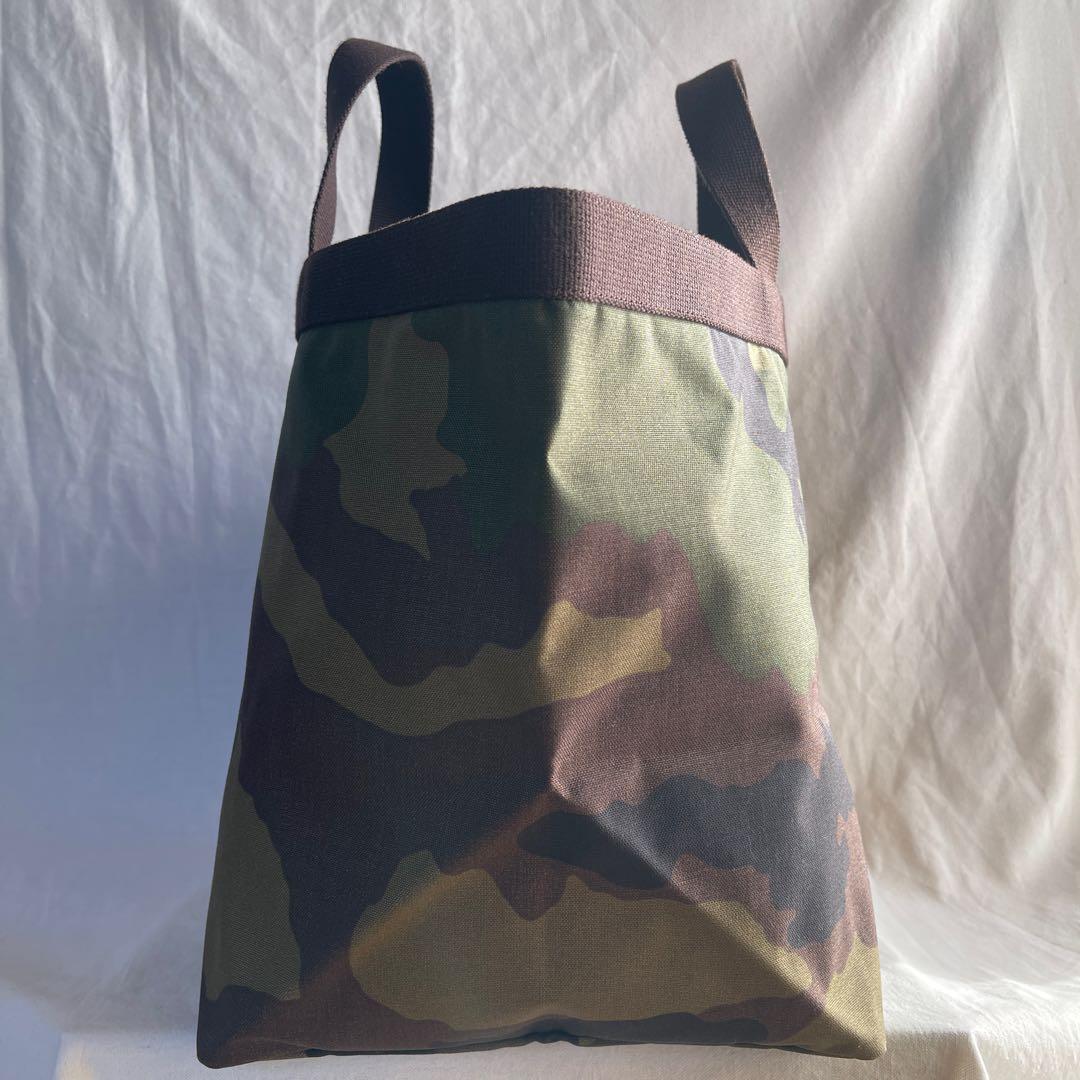 美品 エルベシャプリエ 725W カモフラ×モカ トートバッグ L 船形