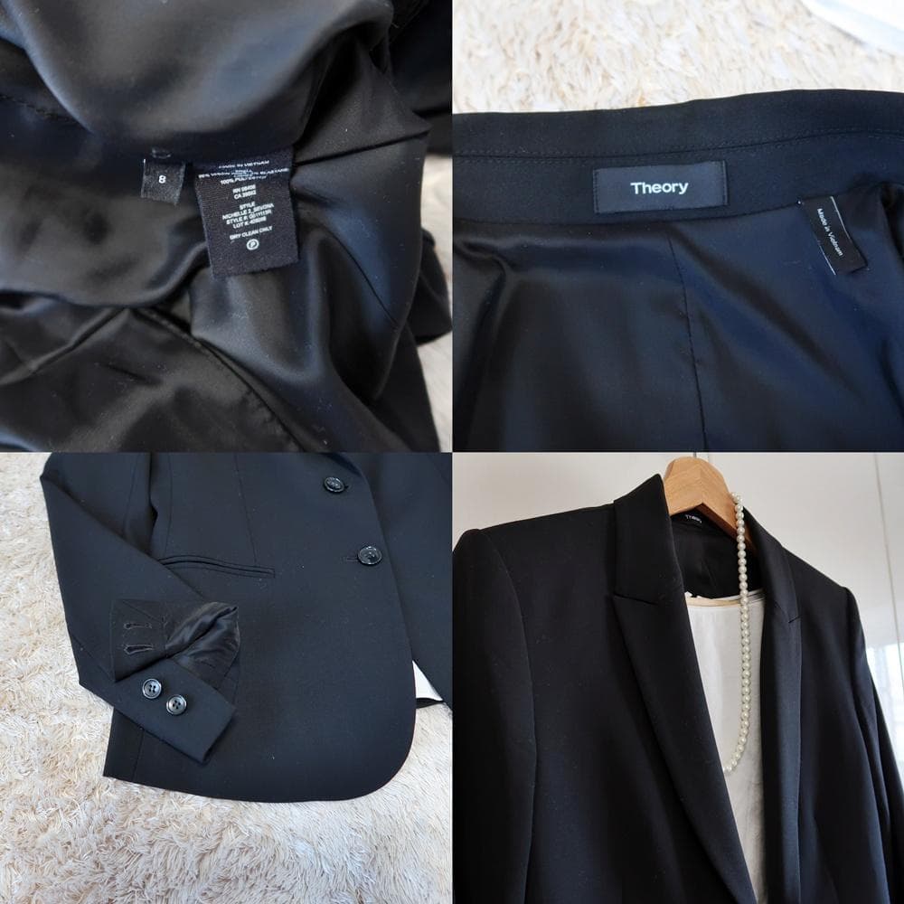 Anne ウールのテーラードジャケット■黒■size8・М■