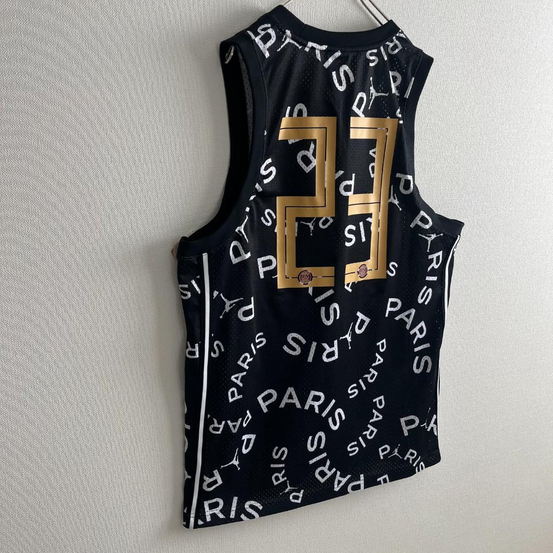 【極美品】ナイキ×パリサンジェルマン×ジョーダン/タンクトップ/総柄/XL/黒