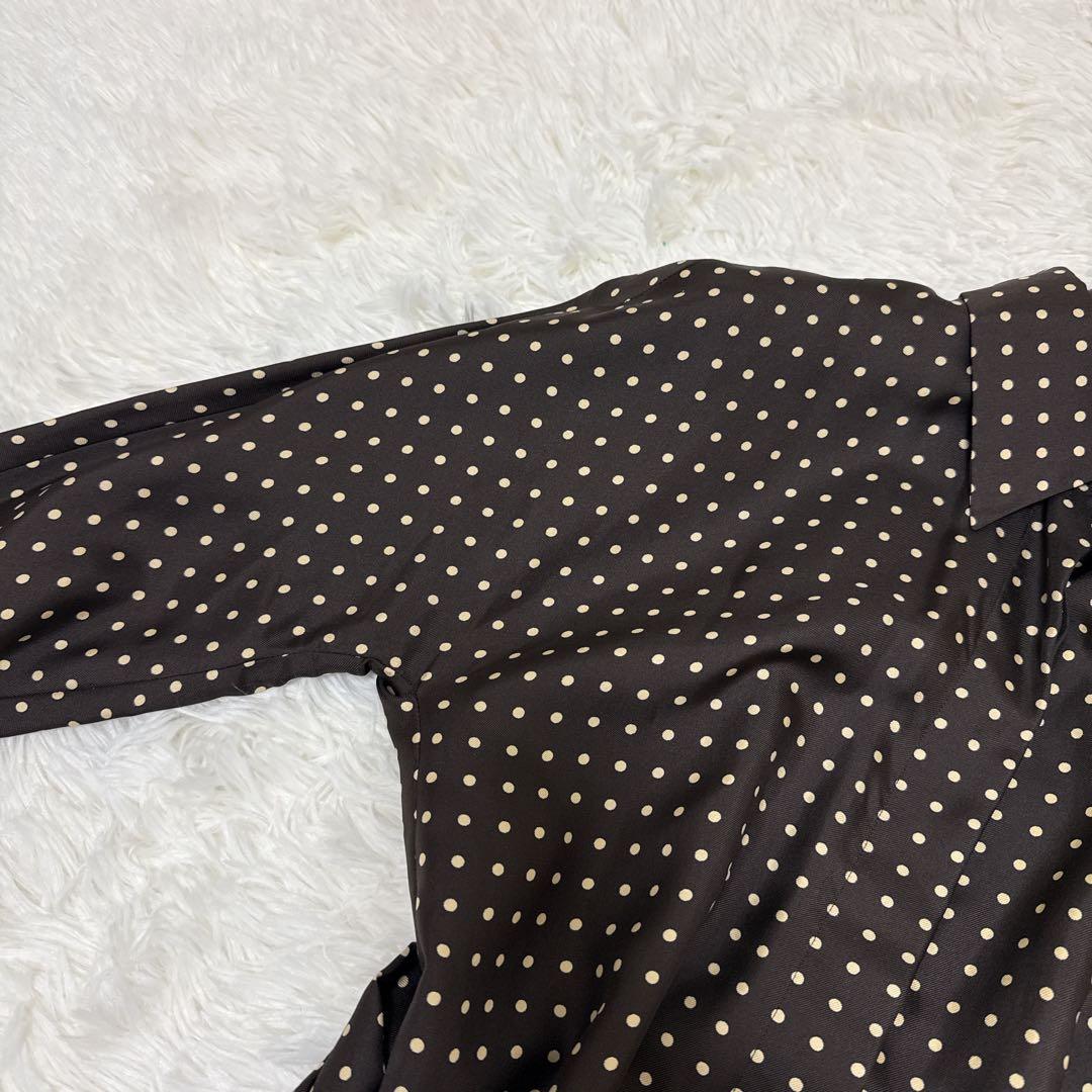 [美品✨白タグ] マックスマーラ シャツワンピース　シルク100% ドット　38