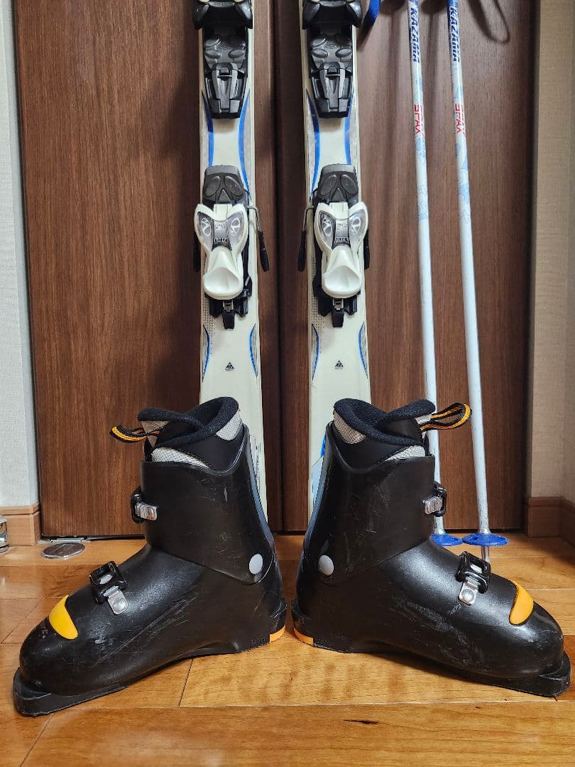 送料無料 K2 ジュニア用スキーセット124cm ブーツ21-22cm　ストック