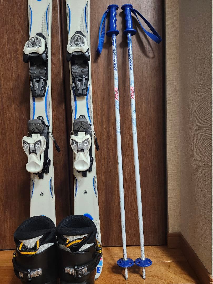 送料無料 K2 ジュニア用スキーセット124cm ブーツ21-22cm　ストック