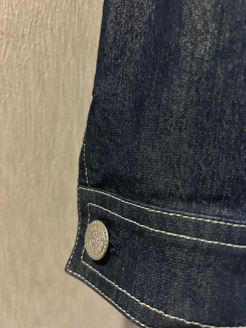 ゴオリレリアン17+胸ポケットパールビーズ装飾デニムジャケット春夏57cm