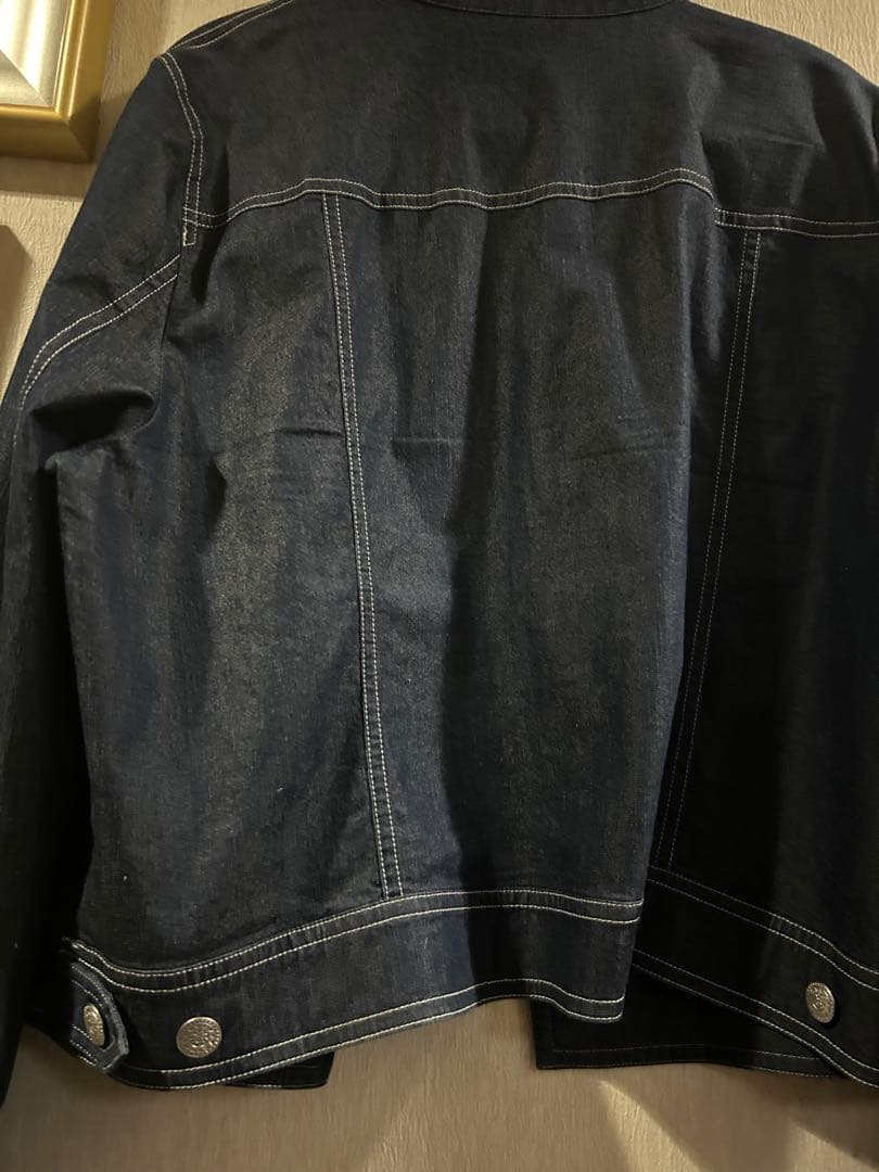 ゴオリレリアン17+胸ポケットパールビーズ装飾デニムジャケット春夏57cm