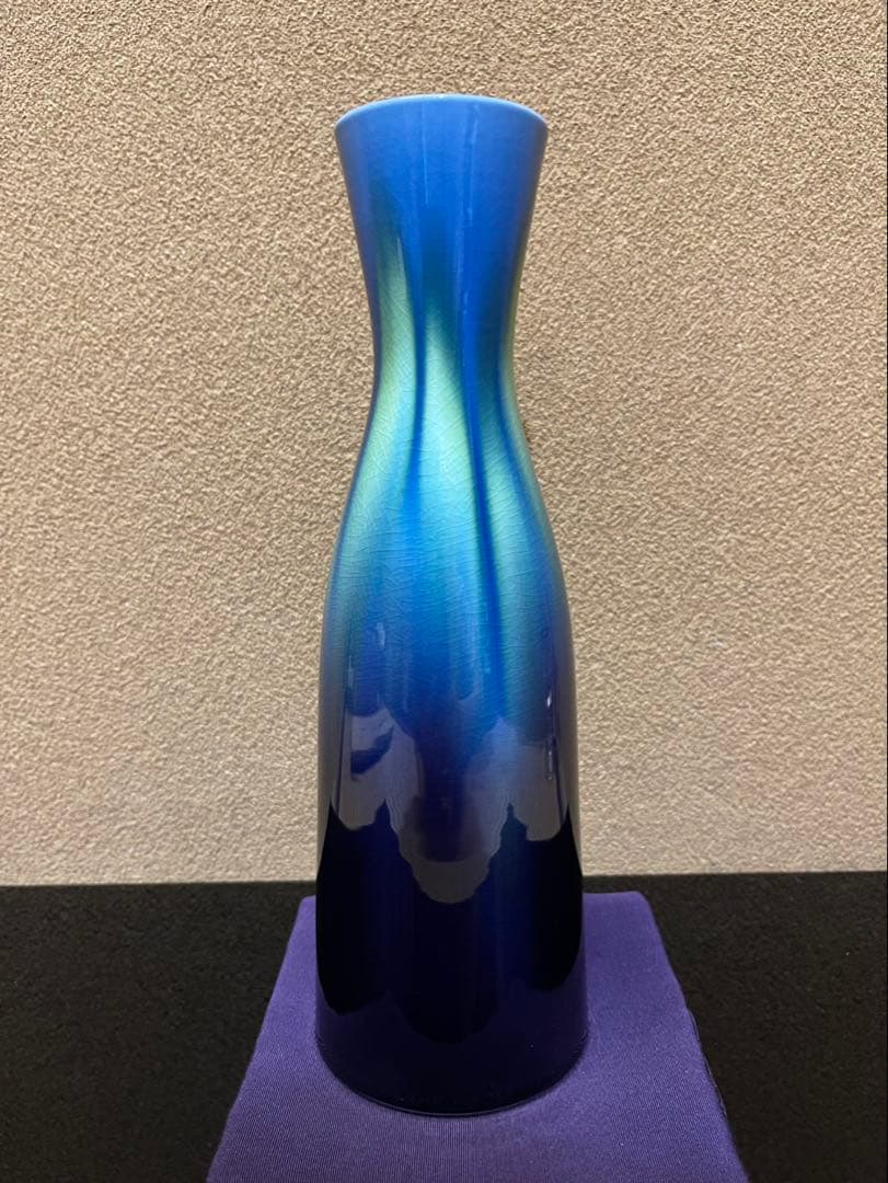 人間国宝　三代徳田八十吉　花入　九谷焼