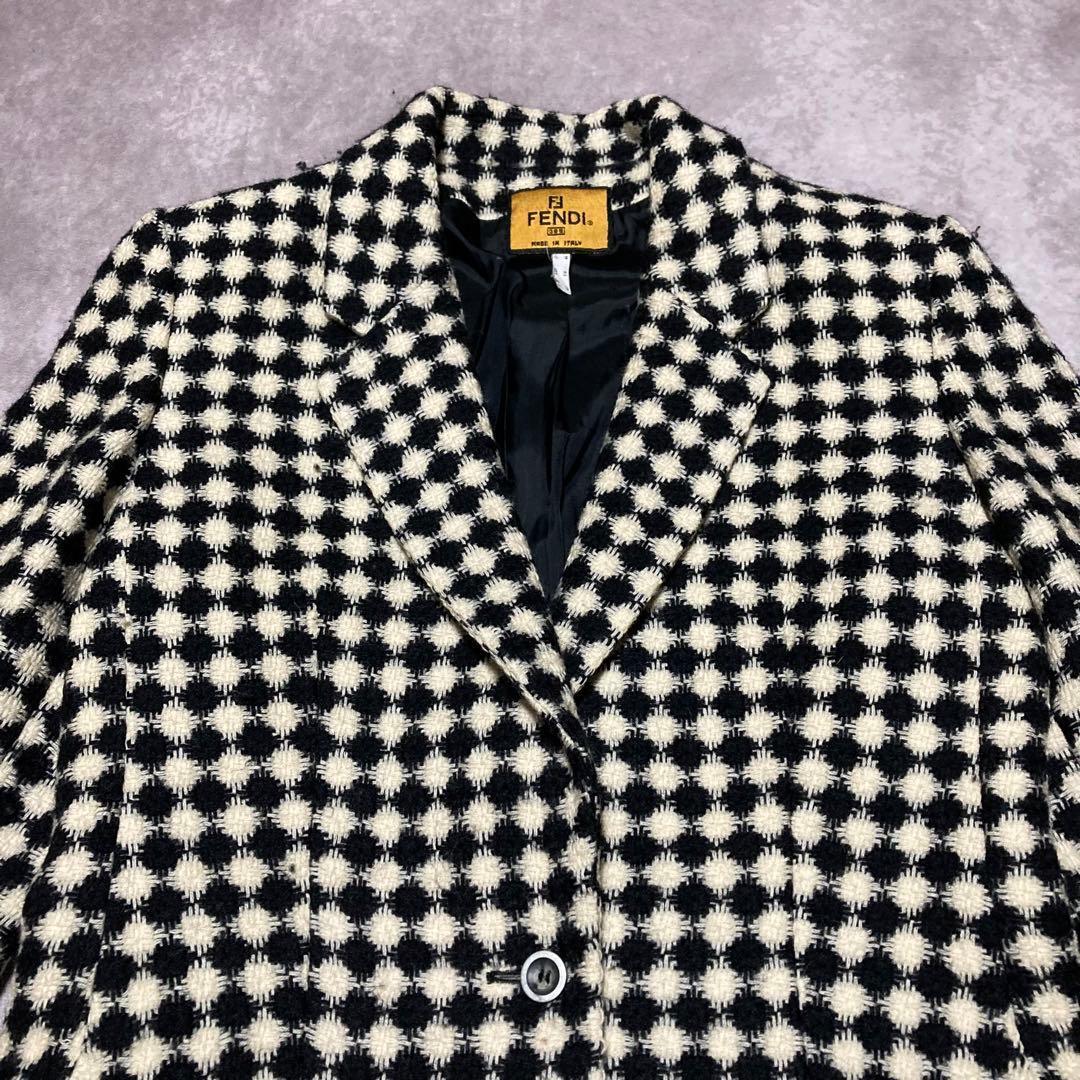 フェンディ　FENDI （USA10） ウールテーラードジャケット　ひし形柄