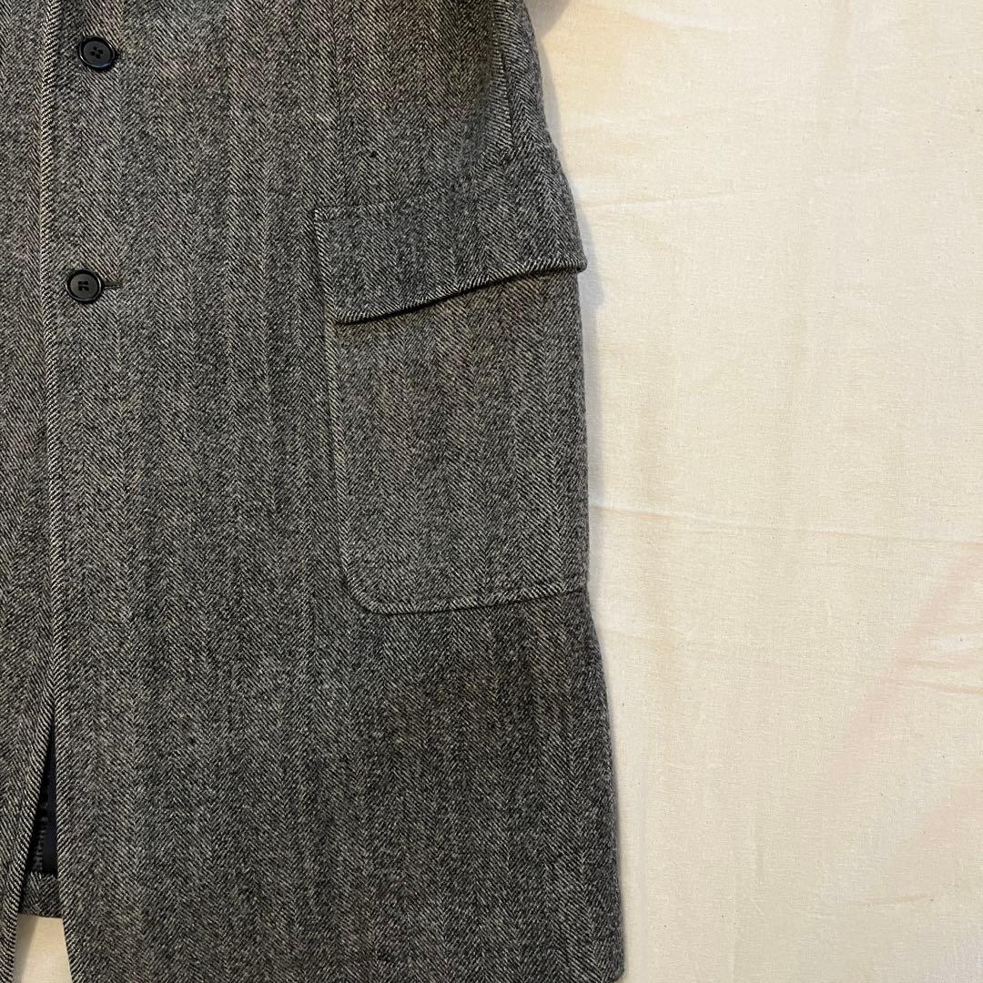 【レア★未使用に近い★滑らかなカシミヤ混】SHIPSヘリンボーンチェスターコート