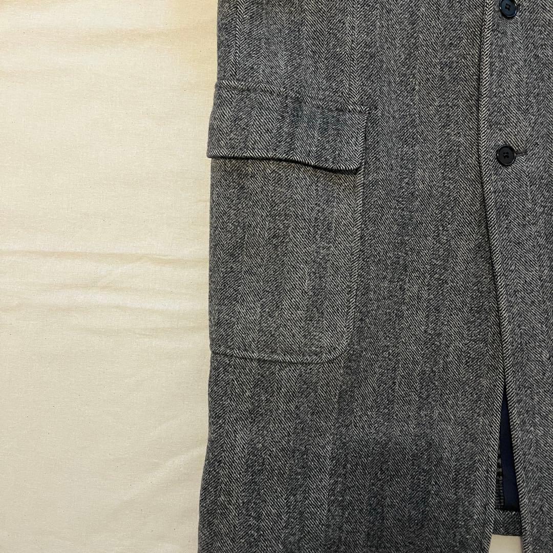 【レア★未使用に近い★滑らかなカシミヤ混】SHIPSヘリンボーンチェスターコート