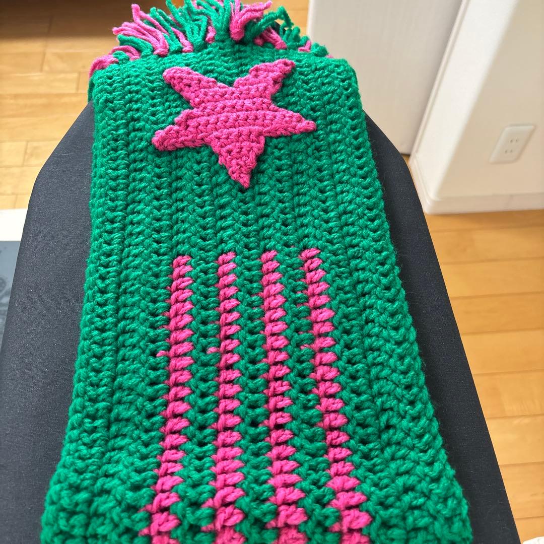 RICE NINE TEN/マフラー GREEN PINK。