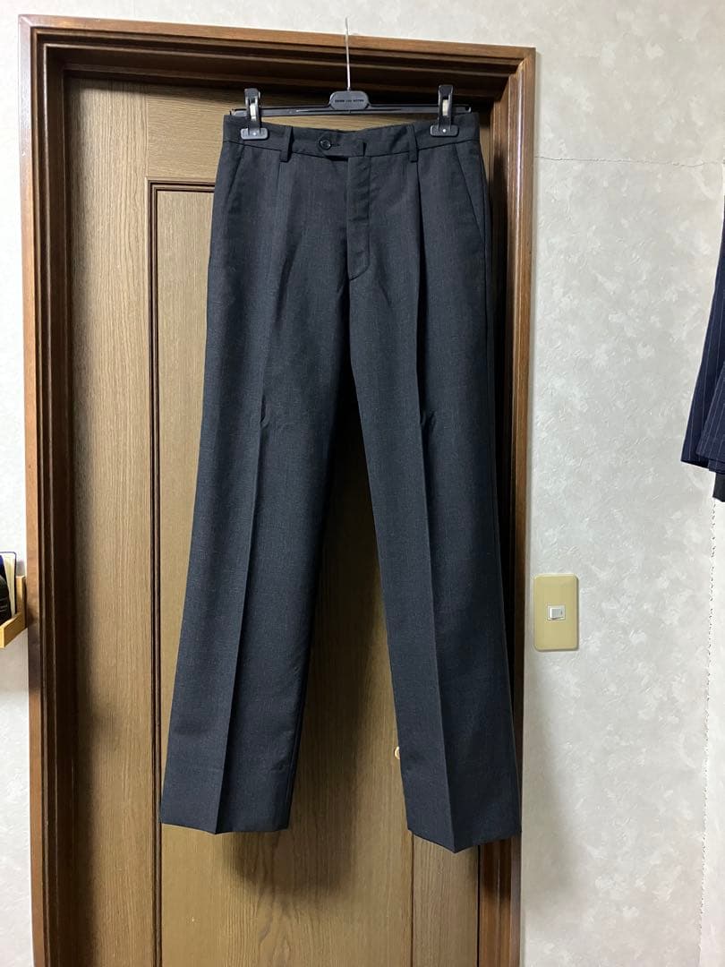 90s agnes b homme セミワイドストレートスラックス　ウール