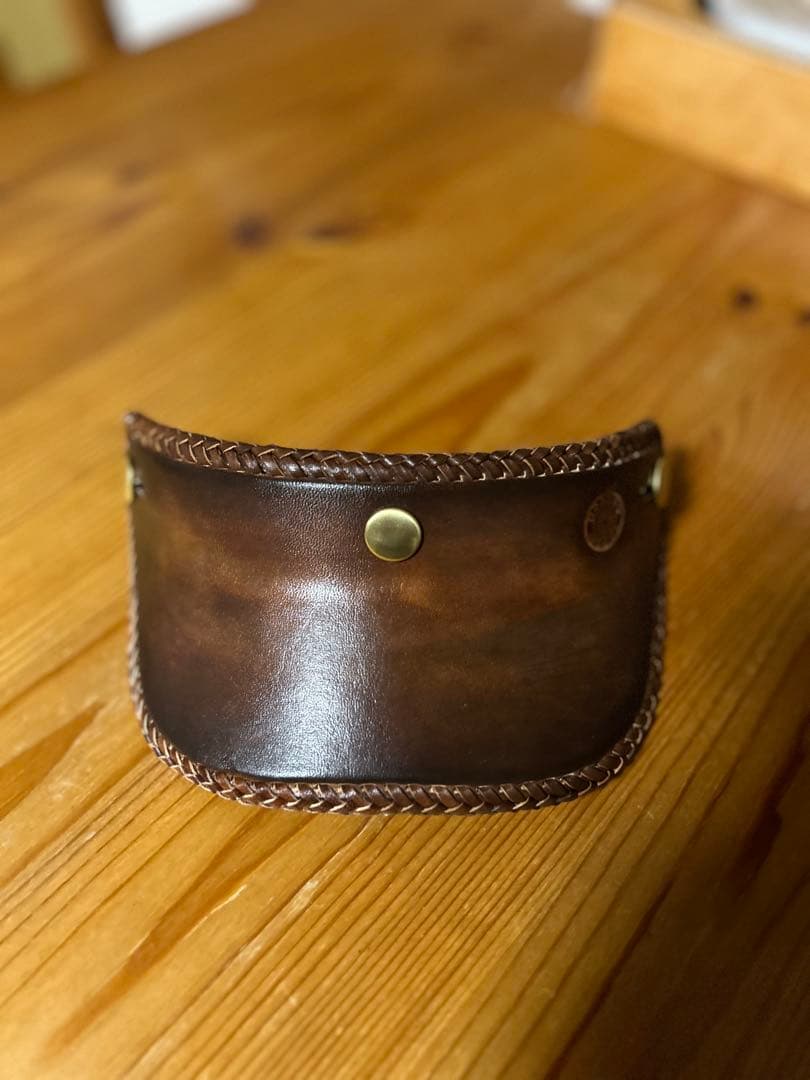 親父オーダー品　レギュラーバイザー手染めアンティーク（ダブルステッチ）