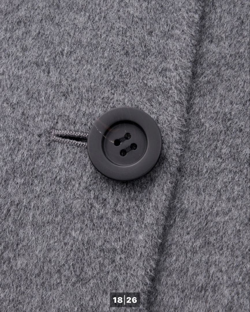 新品未使用品　PLST ウールブレンドリバーカラーレスロングコート