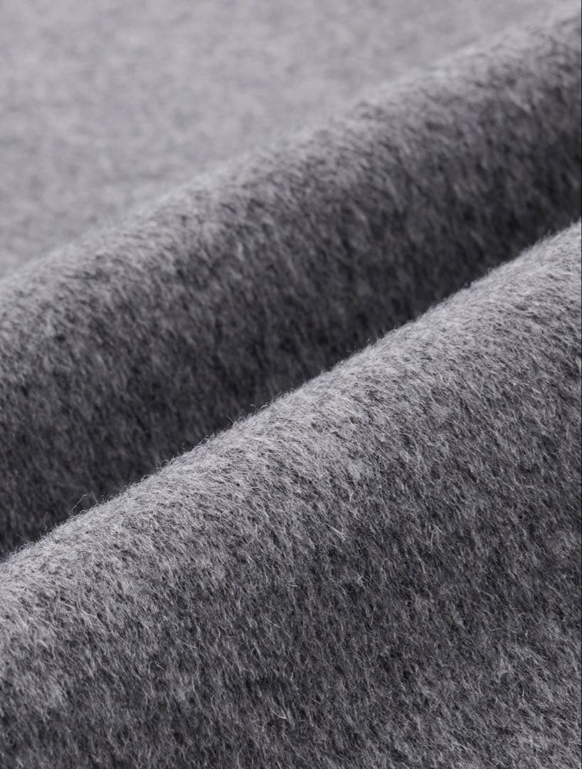 新品未使用品　PLST ウールブレンドリバーカラーレスロングコート