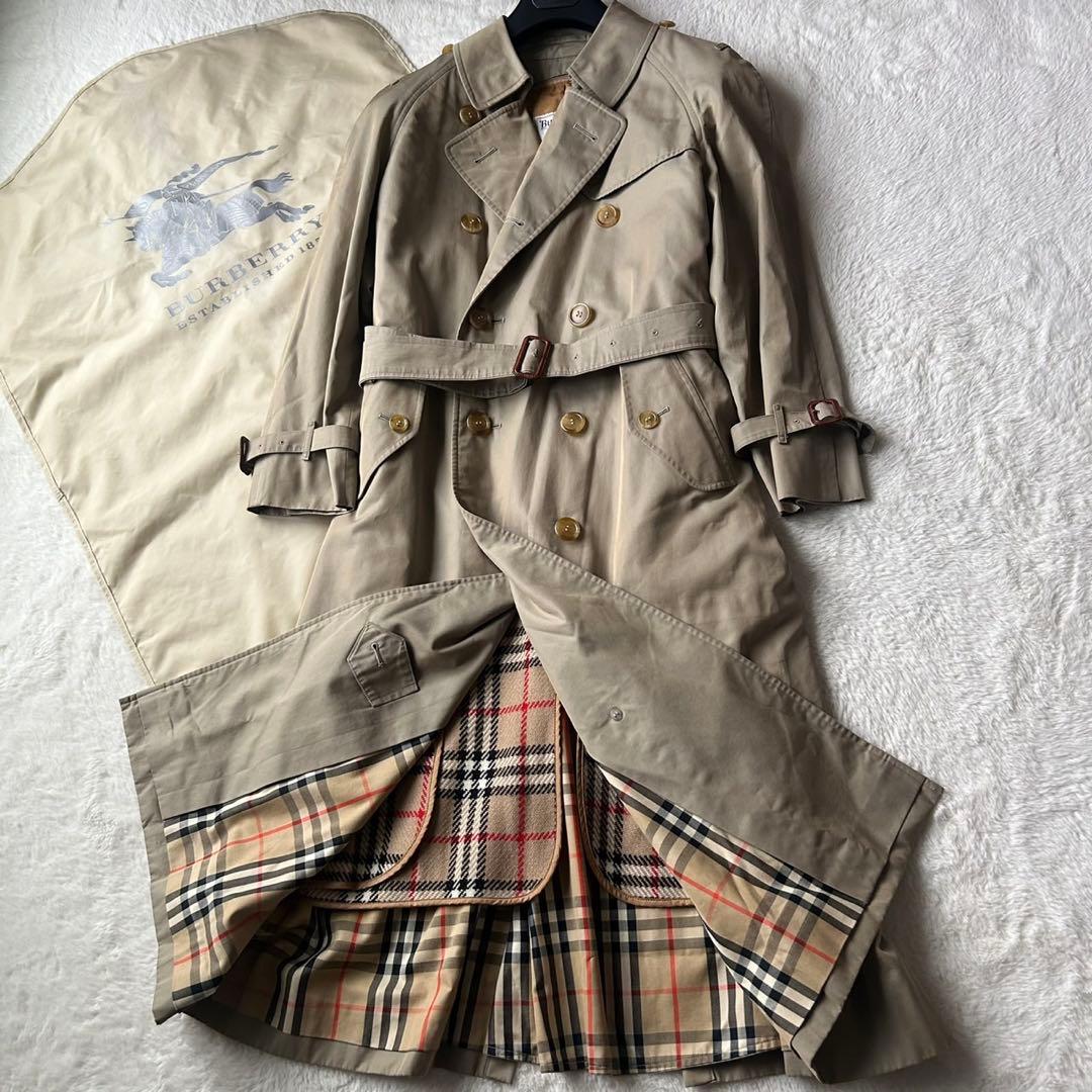 美品 バーバリー トレンチコート ノバチェック 着丈114 ベルト ライナー付き