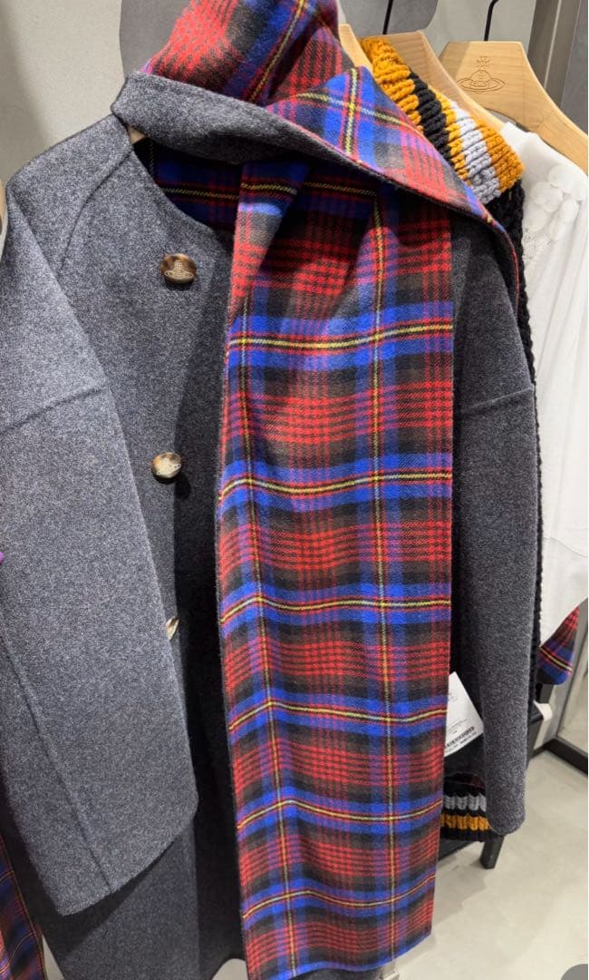 Vivienne Westwood TARTAN CHECKリバーマフラーコート