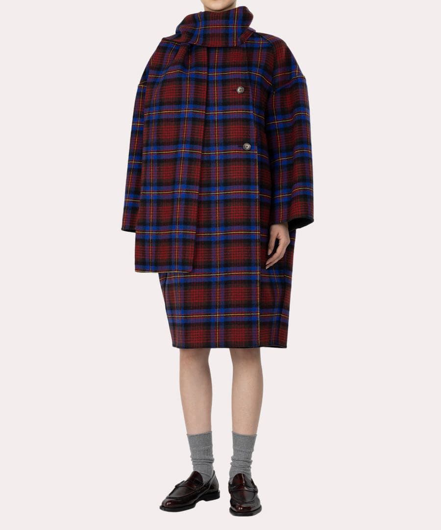 Vivienne Westwood TARTAN CHECKリバーマフラーコート