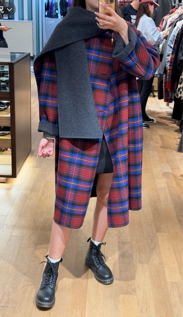 Vivienne Westwood TARTAN CHECKリバーマフラーコート