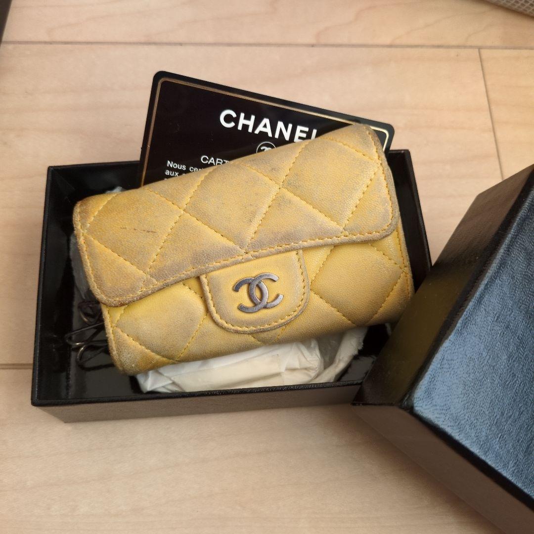 C*乃様 CHANEL イエロー キルティング キーケース