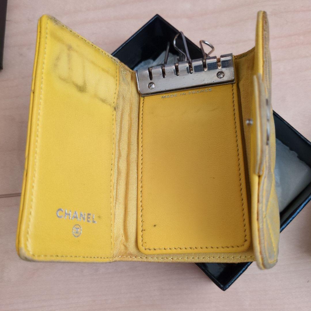 C*乃様 CHANEL イエロー キルティング キーケース