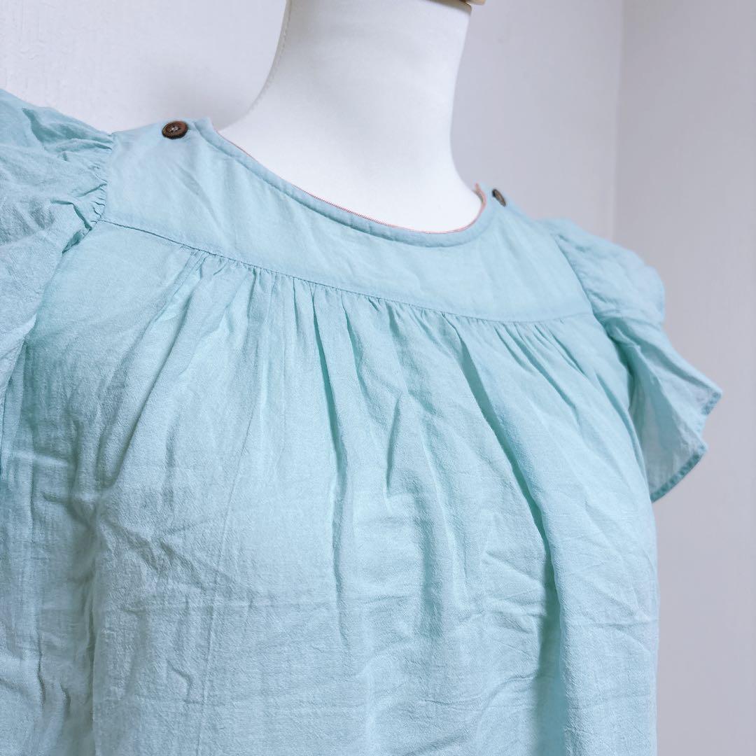 【ミナペルホネン】美品 piha ワンピース 花柄刺繍 カットワーク フリル袖