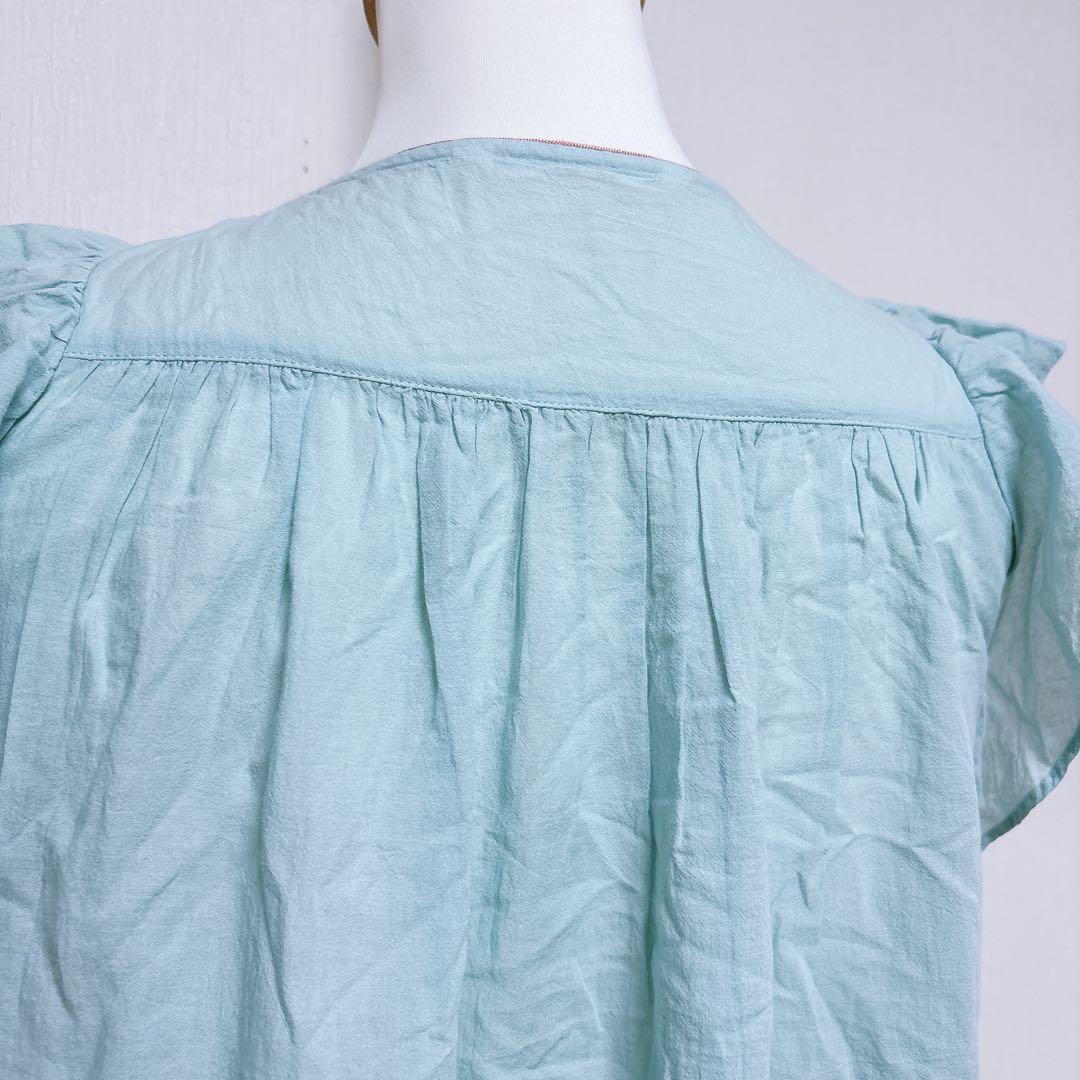 【ミナペルホネン】美品 piha ワンピース 花柄刺繍 カットワーク フリル袖