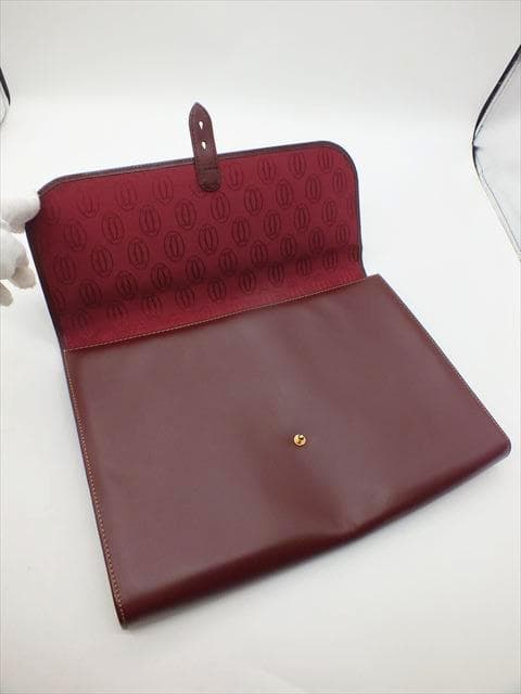 [2989]　美品ですが　＊カルティエ＊　マストライン　レザー　クラッチバック