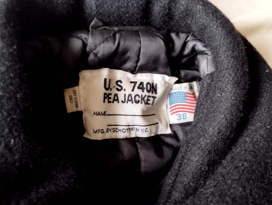 Schott USA製ピーコートU.S.７４０N Size３８ ８０”ｓ９０’ｓ